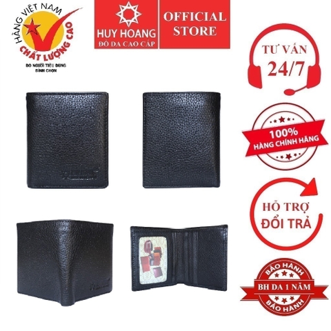 Bóp nam da bò kiểu đứng cỡ nhỏ màu đen HD2150