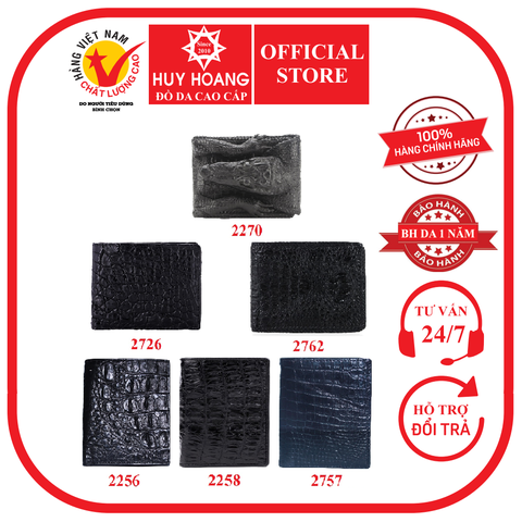 Bóp nam da cá sấu nhiều loại màu đen HD2256-2258-2270-2726-2757-2762