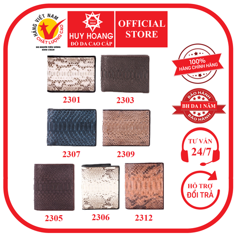 Ví nam da trăn nhiều màu HD2301-03-05-06-07-09-12