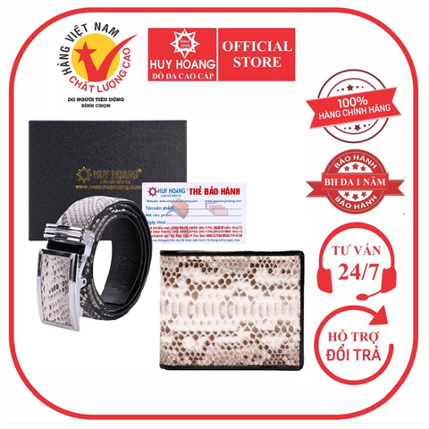 Bóp & Dây nịt nam da trăn màu da nguyên thủy HD2301-HD4301