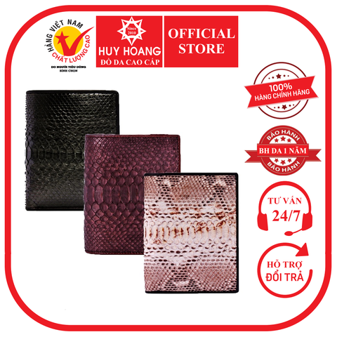 Bóp nam da trăn kiểu đứng màu đen, nâu, da nguyên thủy HD2304-05-06