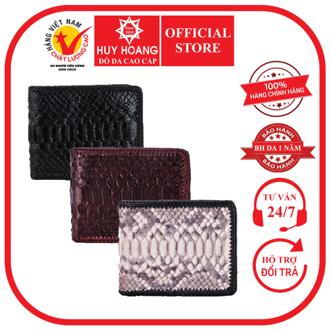 Ví nam da trăn đan viền màu đen, nâu, trắng HD2313-14-16