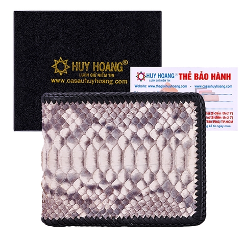 Bóp nam da trăn đan viền màu da nguyên thủy HD2317