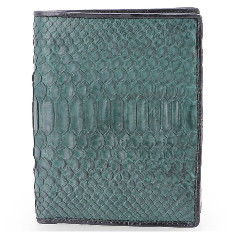 Bóp nam Huy Hoàng da trăn kiểu đứng màu xanh rêu HD2319