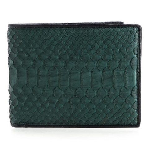 Bóp nam Huy Hoàng da trăn màu xanh rêu HD2321