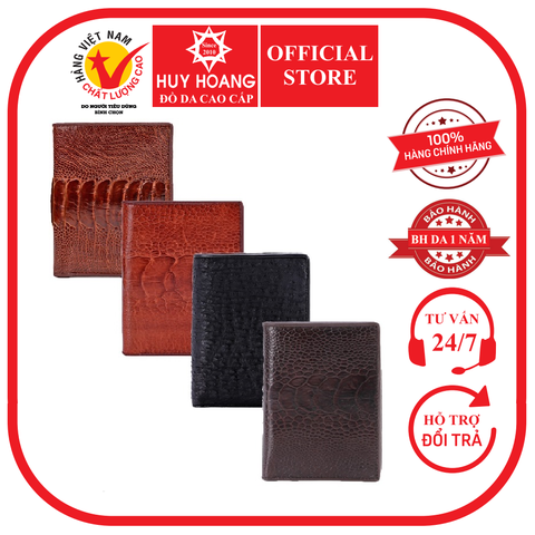 Ví nam da đà điểu da chân kiểu đứng nhiều màu HD2411-12-13-15