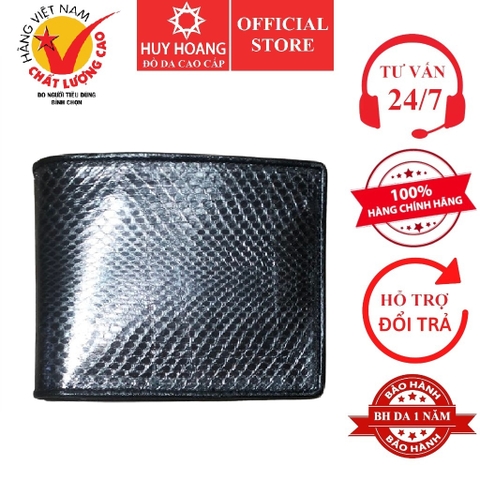 Bóp nam Huy Hoàng da rắn biển màu đen HD2601
