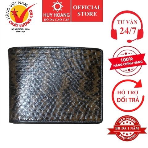 Bóp nam Huy Hoàng da rắn biển màu vàng bò phối nâu HD2606