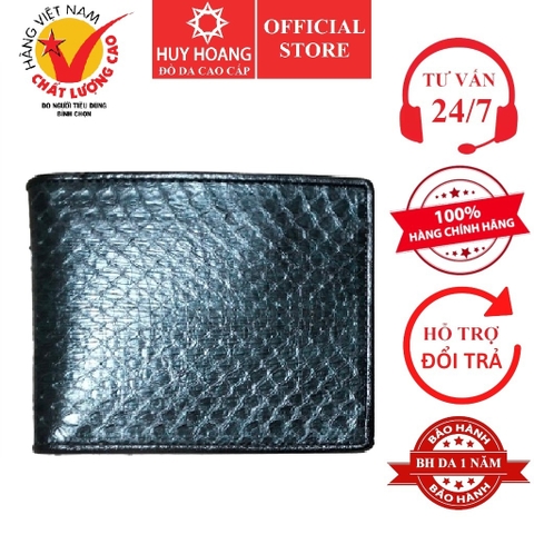 Bóp nam Huy Hoàng da rắn biển màu xanh rêu HD2609