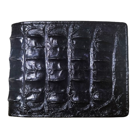 Bóp nam Huy Hoàng da cá sấu gai màu đen HD2806