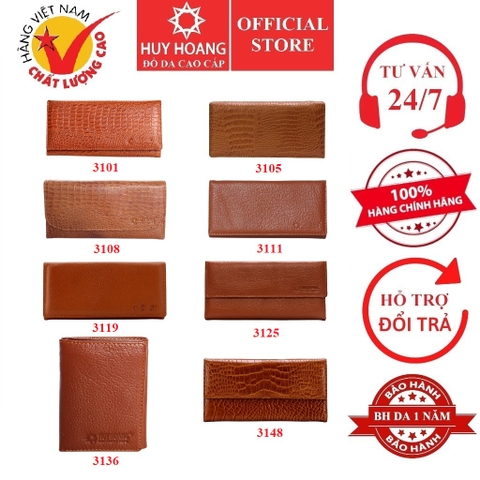 Ví nữ da bò nhiều loại màu da HD3101-05-08-11-19-25-36-48