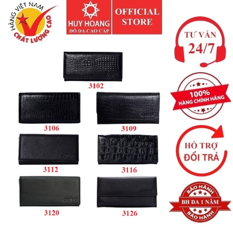 Ví nữ da bò nhiều loại màu đen HD3102-06-09-12-16-20-26