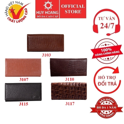 Ví nữ da bò nhiều loại màu nâu HD3103-07-10-15-17