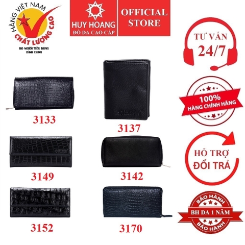 Ví nữ da bò nhiều loại màu đen HD3133-37-42-49-52-70