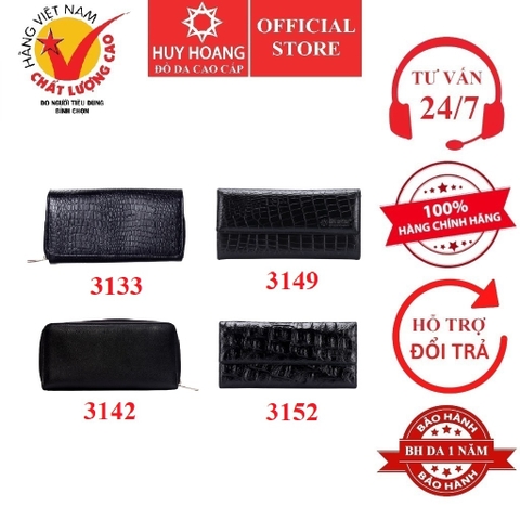 Ví nữ da bò nhiều loại màu đen HD3133-42-49-52