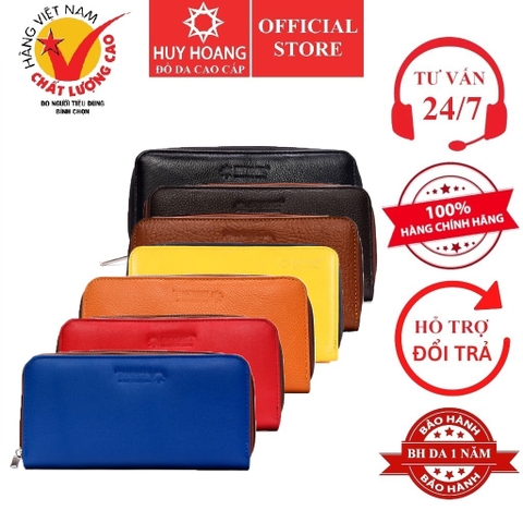 Bóp nữ da bò cao cấp 1 khóa nhiều màu HD3141-42-43-44-45-46-47-57
