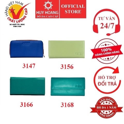Ví nữ da bò nhiều loại màu xanh HD3147-56-66-68
