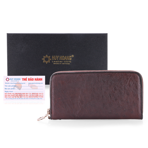 Ví nữ da đà điểu Vip màu nâu đất HD3416