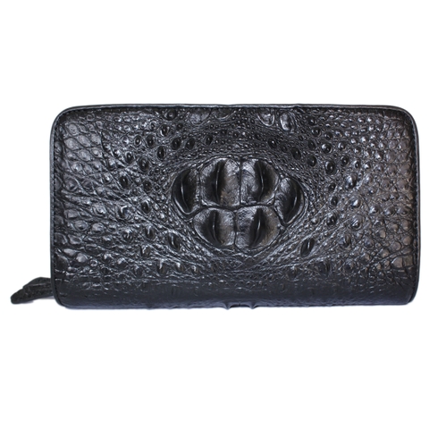 Ví nữ da cá sấu gù ngăn thụt cầm tay màu đen HD3763