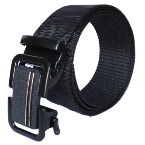 Dây nịt nam Huy Hoàng 4P vải dù màu đen HD4007 (đầu khóa giao ngẫu nhiên)