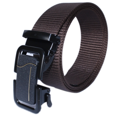 Dây nịt nam Huy Hoàng 4P vải dù màu nâu HD4008 (đầu khóa giao ngẫu nhiên)