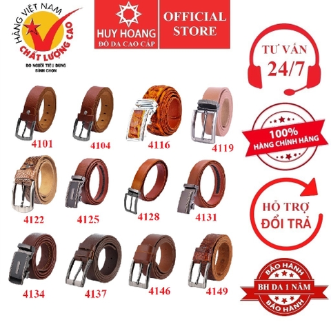 Dây nịt nam da bò nhiều loại màu da HD4101-04-16-19-22-25-28-31-34-37-46-49