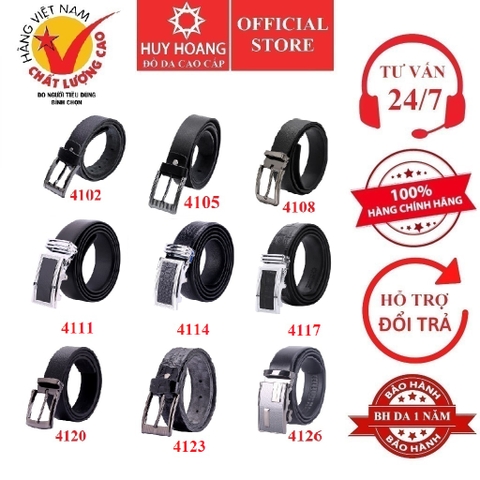 Dây nịt nam da bò nhiều loại màu đen HD4102-05-08-11-14-17-20-23-26