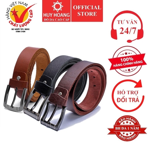 Thắt lưng nam da bò 1 lớp 3,5P màu da, đen, nâu HD4104-05-06
