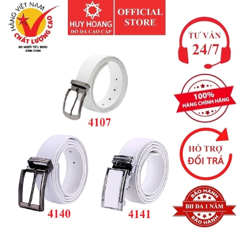 Dây nịt nam da bò nhiều loại màu trắng HD4107-40-41