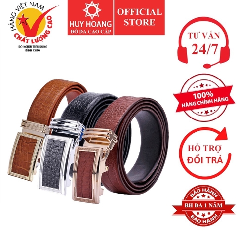 Thắt lưng nam vân cá sấu nhỏ màu da, đen, nâu HD4113-14-15