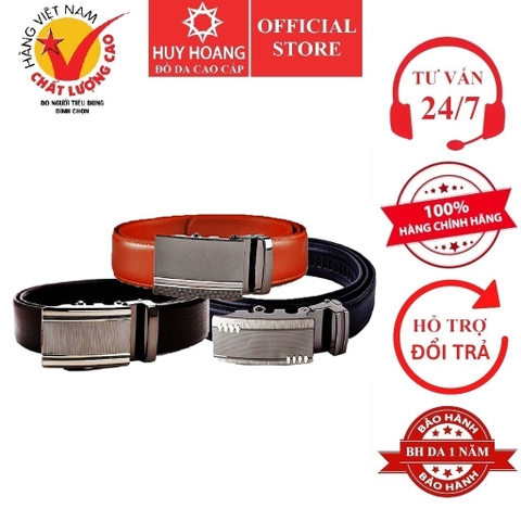 Thắt lưng nam da bò 3,2 phân màu da, đen, nâu (đầu khóa giao ngẫu nhiên) HD4131-32-33