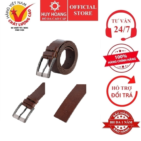 Dây nịt nam Huy Hoàng da bò bát gài 4P màu da HD4137