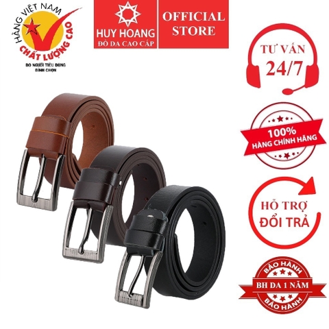 Dây nịt nam da bò bát gài màu da, đen, nâu HD4146-47-48