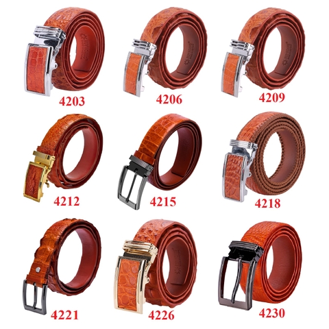 Dây nịt nam da cá sấu nhiều loại màu vàng bò HD4203-06-09-12-15-18-21-26-30