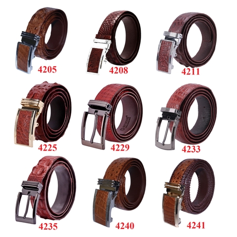 Dây nịt nam da cá sấu nhiều loại màu nâu đỏ HD4205-08-11-25-29-33-35-40-41