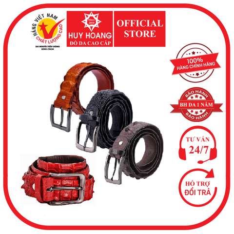 Thắt lưng nam da cá sấu nguyên con 3,5P bát gài đầu kim nhiều màu HD4221-4762-4763-4764