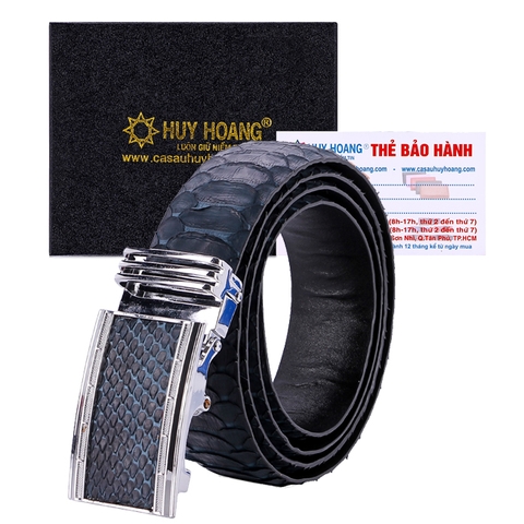 Dây nịt nam da trăn Vip 3,5P màu xanh đậm HD4323