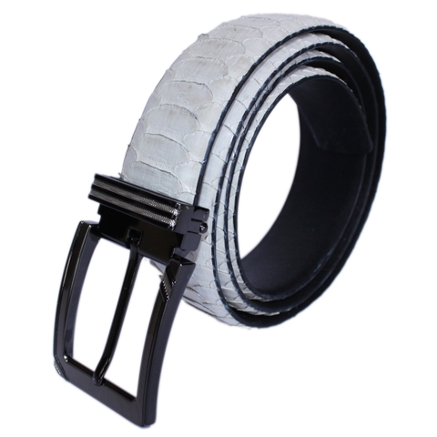 Dây nịt nam da trăn Vip 3,5P đầu kim màu trắng HD4330