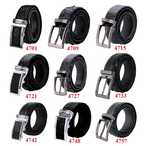 Dây nịt nam da cá sấu nhiều loại màu đen HD4701-09-15-21-27-33-42-48-57