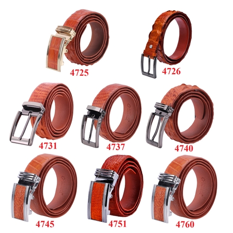 Dây nịt nam da cá sấu nhiều loại màu vàng bò HD4725-26-31-37-40-45-51-60