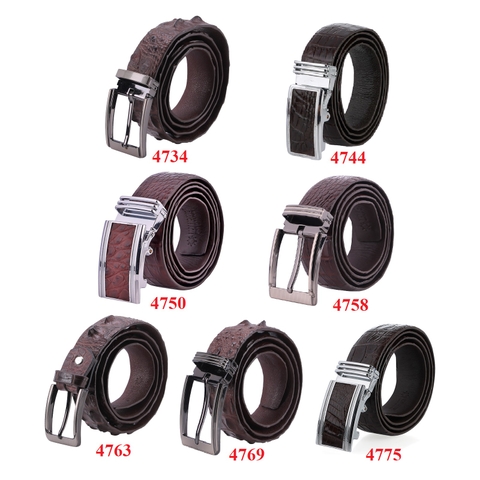 Dây nịt nam da cá sấu nhiều loại màu nâu đất HD4734-44-50-58-63-69-75