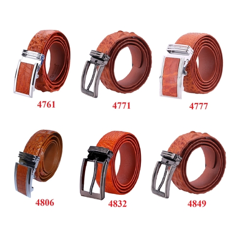 Dây nịt nam da cá sấu cao cấp nhiều loại màu vàng bò HD4761-71-77-4806-32-49