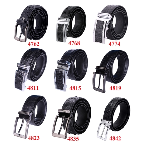 Dây nịt nam da cá sấu nhiều loại màu đen HD4762-68-74-4811-15-19-23-35-42