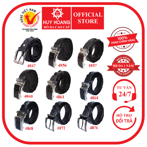 Dây nịt nam da cá sấu nhiều loại màu đen HD4847-56-57-60-61-64-68-72-76