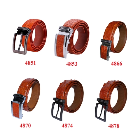 Dây nịt nam da cá sấu nhiều loại màu vàng bò HD4851-53-66-70-74-78