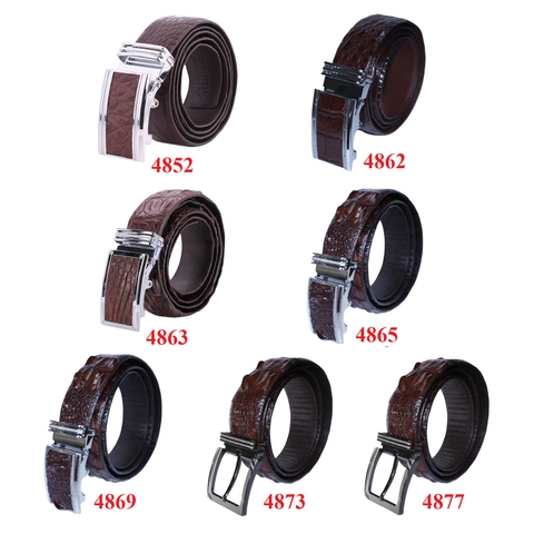 Dây nịt nam da cá sấu nhiều loại màu nâu đất HD4852-62-63-65-69-73-77