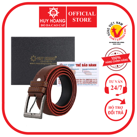 Thắt lưng nữ Huy Hoàng 3P may viền màu bò HD5001