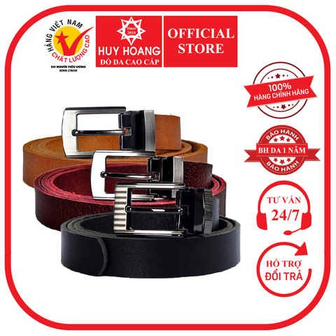 Dây thắt lưng nữ da bò 1 lớp 2,5P màu da, đen, nâu HD5101-02-03
