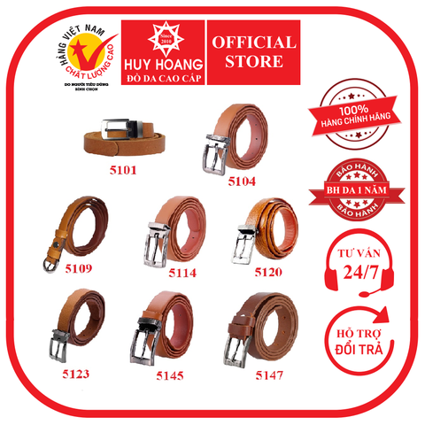Thắt lưng nữ da bò nhiều loại màu da HD5101-04-09-14-20-23-45-47