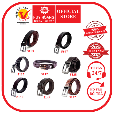 Thắt lưng nữ da bò nhiều loại màu nâu HD5103-07-12-17-22-28-40-49